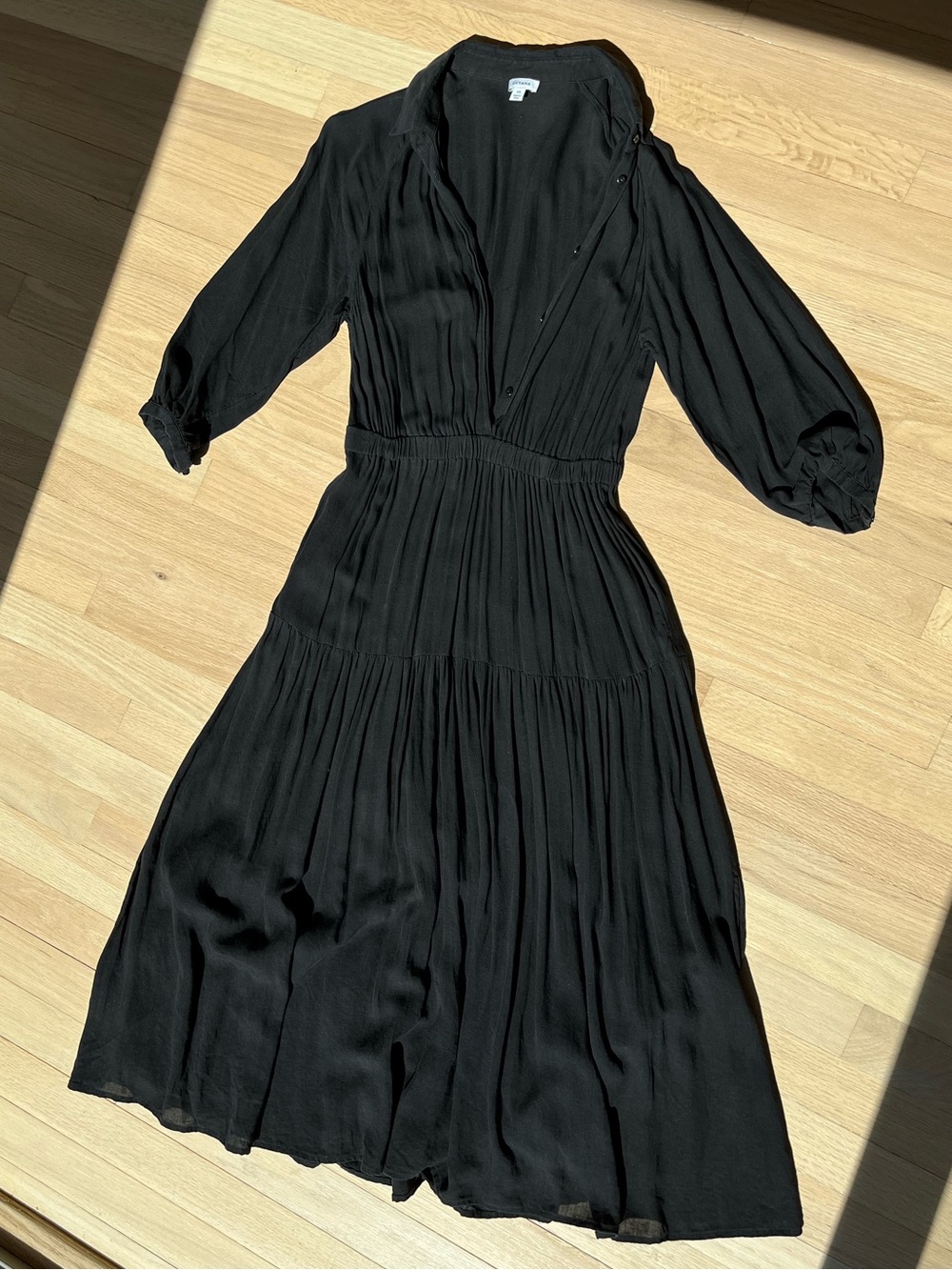 NWOT Cuyana Tencel Verano Dress in Black, XS